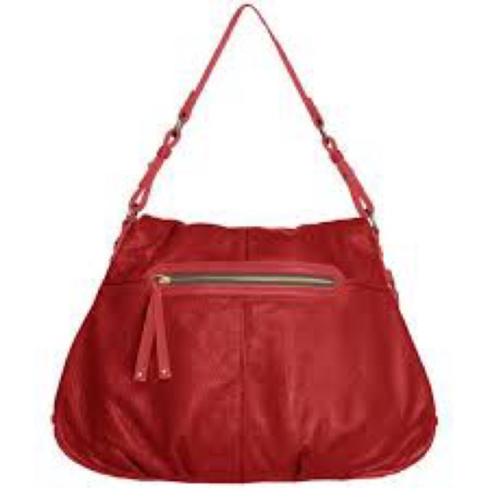 Hayden-Harnett Red Havana Hobo Handbag